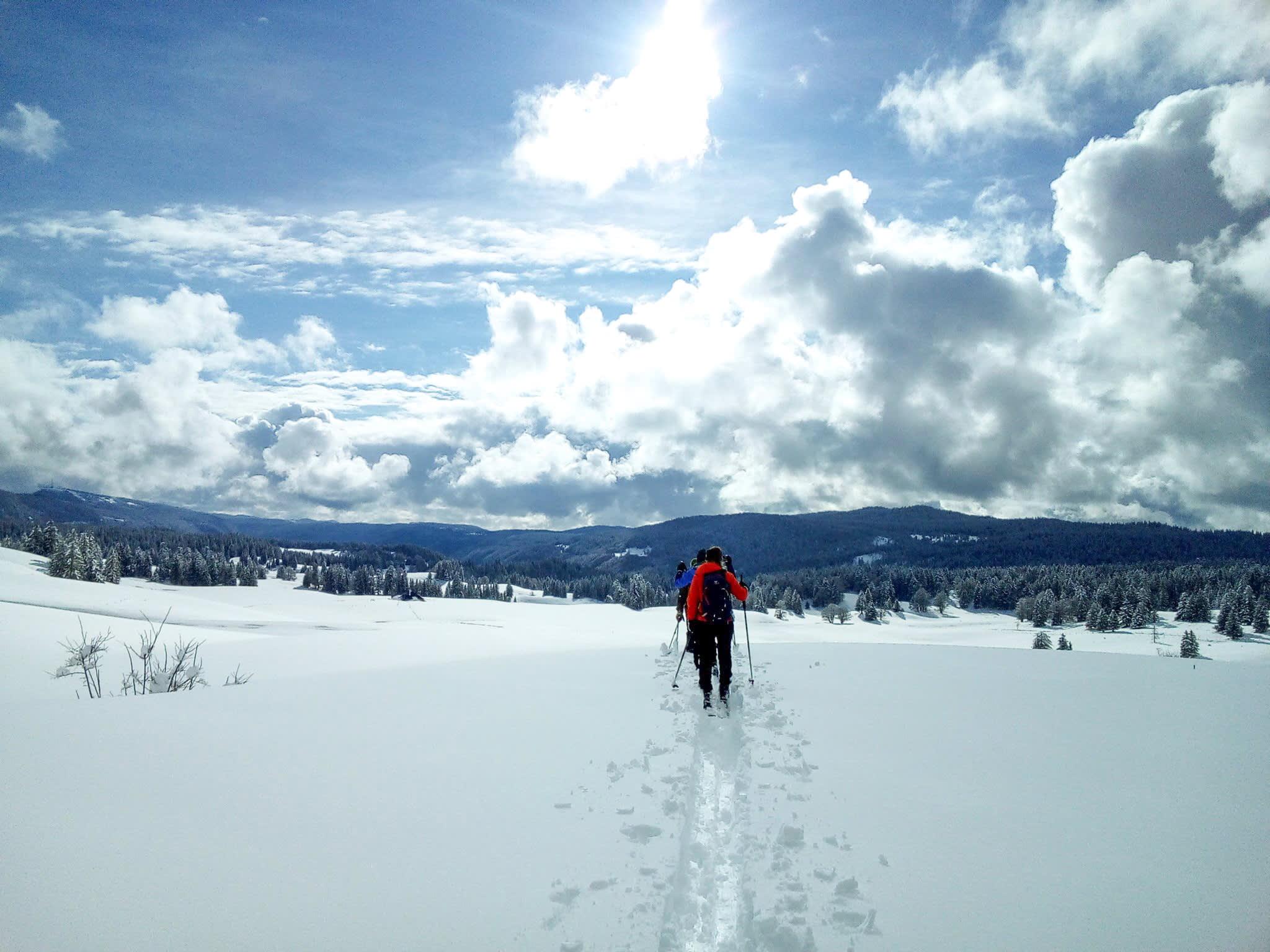 Premier raid ski et pulka dans le Jura