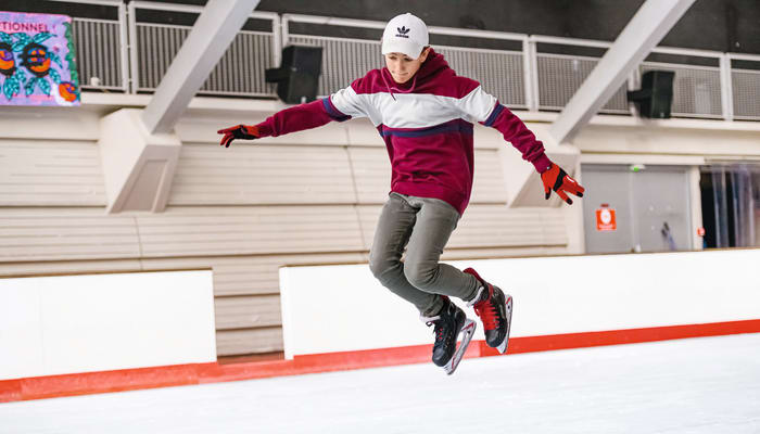 Patins Hockey Sur Glace SPORTTEAM Homme - Taille FR 42 - Noir - Lame Acier Inox - Nylon/PVC - Pour Loisir Ou Entraînement