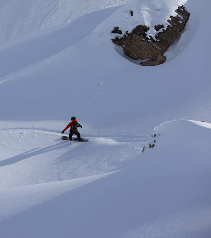 Découverte du snowboard hors-piste
