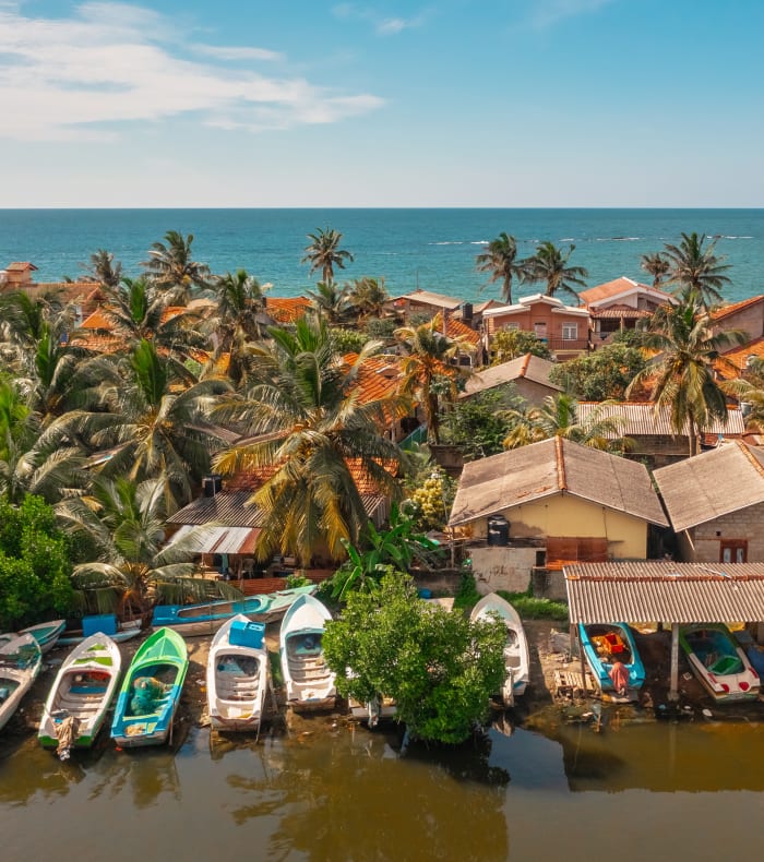 Vue aérienne sur la ville de Negombo au Sri Lanka