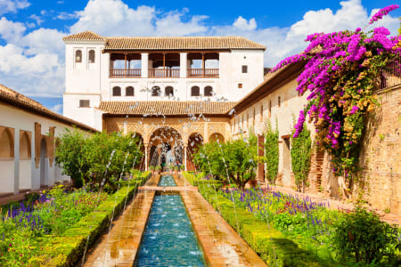 palace, fontaine, Alhambra de Granada, Andalousie