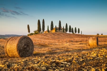 maison de ferme traditionnelle dans la vallée d'Orcia, Toscane