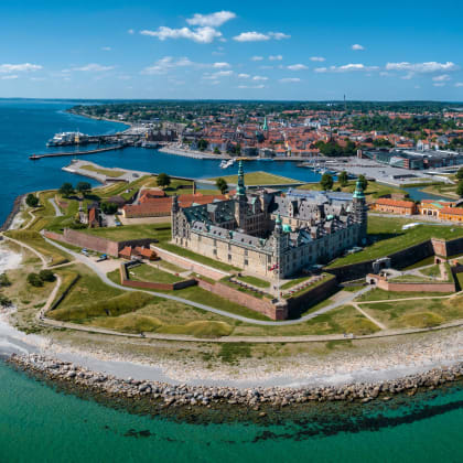 Vue aérienne sur le chateau de Kronborg, Danemark