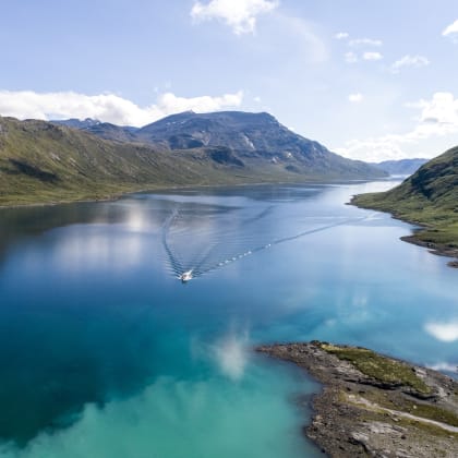 Bitihorn, Boat, Bygdin, Eidsbugarden, Ferry, Jotunheimen, Norvège