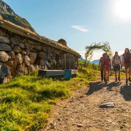 Randonneurs dans la région du Jotunheimen, Norvège