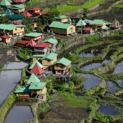 Scenic Batad Rice Terraces UNESCO World Heritage site in Banaue,