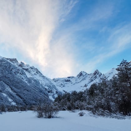 Aragon, refuge Piñeta, hiver, neige