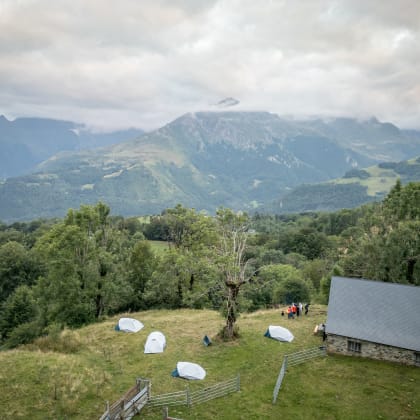 Bivouac, enfants, ânes, randonnée en famille, Val d'Azun, Hautes-Pyrénées