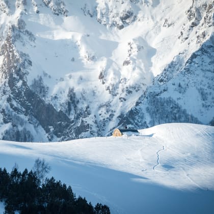 Col de Peyresourde, randonnée à raquettes, luchonnais, hiver