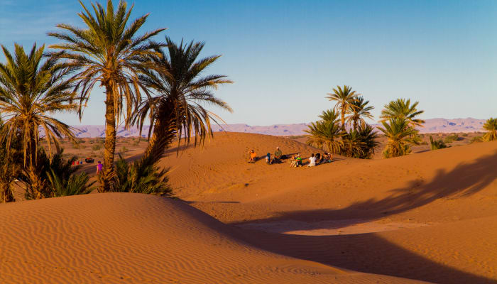 Promeneurs dans le Sahara, Maroc